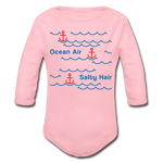 Ocean Air Salty Hair Baby Bio-Langarm-Body - Hellrosa