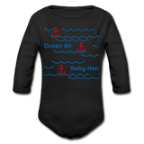 Ocean Air Salty Hair Baby Bio-Langarm-Body - Schwarz