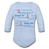 Ocean Air Salty Hair Baby Bio-Langarm-Body - Sky