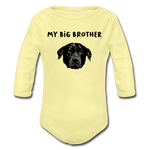 My Big Brother Baby Bio-Langarm-Body - Hellgelb