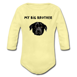 My Big Brother Baby Bio-Langarm-Body - Hellgelb