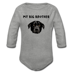 My Big Brother Baby Bio-Langarm-Body - Grau meliert