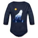 Wolf Baby Bio-Langarm-Body - Dunkelnavy