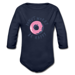 Donut Worry Be Happy Baby Bio-Langarm-Body - Dunkelnavy