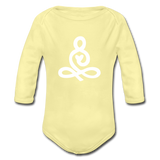 Yoga Symbol Baby Bio-Langarm-Body - Hellgelb