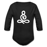 Yoga Symbol Baby Bio-Langarm-Body - Schwarz