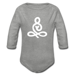 Yoga Symbol Baby Bio-Langarm-Body - Grau meliert