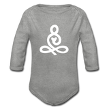 Yoga Symbol Baby Bio-Langarm-Body - Grau meliert