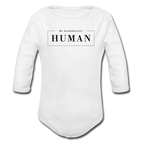 Human Baby Bio-Langarm-Body - Weiß