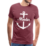 Moin Männer Premium T-Shirt - Bordeauxrot meliert