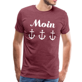 Moin Männer Premium T-Shirt - Bordeauxrot meliert