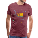 1990 Männer Premium T-Shirt - Bordeauxrot meliert
