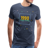 1990 Männer Premium T-Shirt - Blau meliert