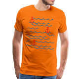 Wellen Anker Männer Premium T-Shirt - Orange