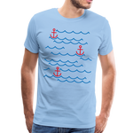 Wellen Anker Männer Premium T-Shirt - Sky