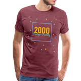 2000 Männer Premium T-Shirt - Bordeauxrot meliert