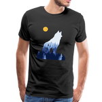 Wolf Männer Premium T-Shirt - Schwarz