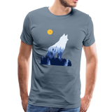 Wolf Männer Premium T-Shirt - Blaugrau