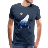 Wolf Männer Premium T-Shirt - Navy