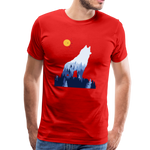 Wolf Männer Premium T-Shirt - Rot