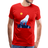 Wolf Männer Premium T-Shirt - Rot