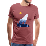 Wolf Männer Premium T-Shirt - washed Burgundy