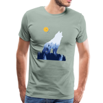 Wolf Männer Premium T-Shirt - Graugrün