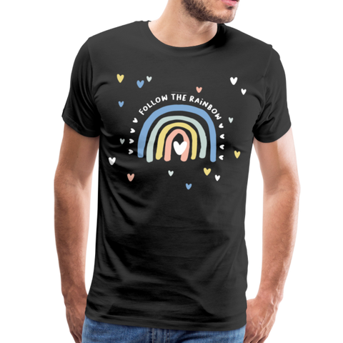 Follow The Rainbow Männer Premium T-Shirt - Schwarz