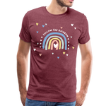 Follow The Rainbow Männer Premium T-Shirt - Bordeauxrot meliert