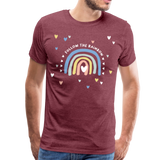 Follow The Rainbow Männer Premium T-Shirt - Bordeauxrot meliert