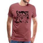 Löwe Männer Premium T-Shirt - washed Burgundy