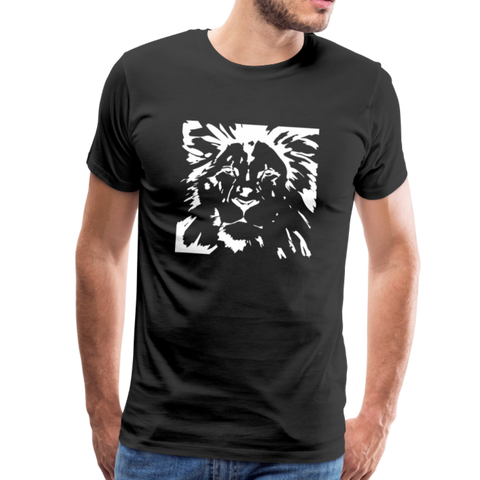 Löwe Männer Premium T-Shirt - Schwarz