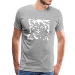 Löwe Männer Premium T-Shirt - Grau meliert