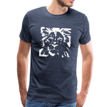 Löwe Männer Premium T-Shirt - Blau meliert