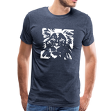 Löwe Männer Premium T-Shirt - Blau meliert