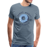 Donut Worry Be Happy Männer Premium T-Shirt - Blaugrau