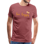Bee Happy Männer Premium T-Shirt - washed Burgundy