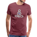 Yoga Männer Premium T-Shirt - Bordeauxrot meliert