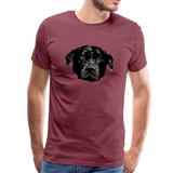 Hund Männer Premium T-Shirt - Bordeauxrot meliert