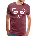 Panda Männer Premium T-Shirt - Bordeauxrot meliert