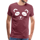 Panda Männer Premium T-Shirt - Bordeauxrot meliert