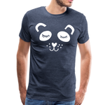 Panda Männer Premium T-Shirt - Blau meliert