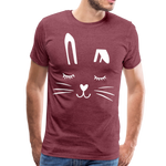 Hase Männer Premium T-Shirt - Bordeauxrot meliert