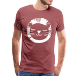 Löwe Männer Premium T-Shirt - washed Burgundy