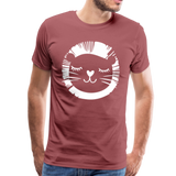 Löwe Männer Premium T-Shirt - washed Burgundy