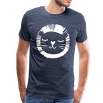 Löwe Männer Premium T-Shirt - Blau meliert