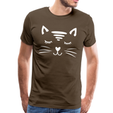 Katze Männer Premium T-Shirt - Edelbraun