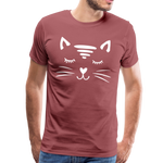 Katze Männer Premium T-Shirt - washed Burgundy