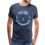 Löwe Männer Premium T-Shirt - Blau meliert