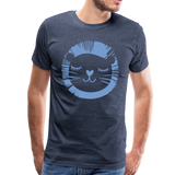 Löwe Männer Premium T-Shirt - Blau meliert